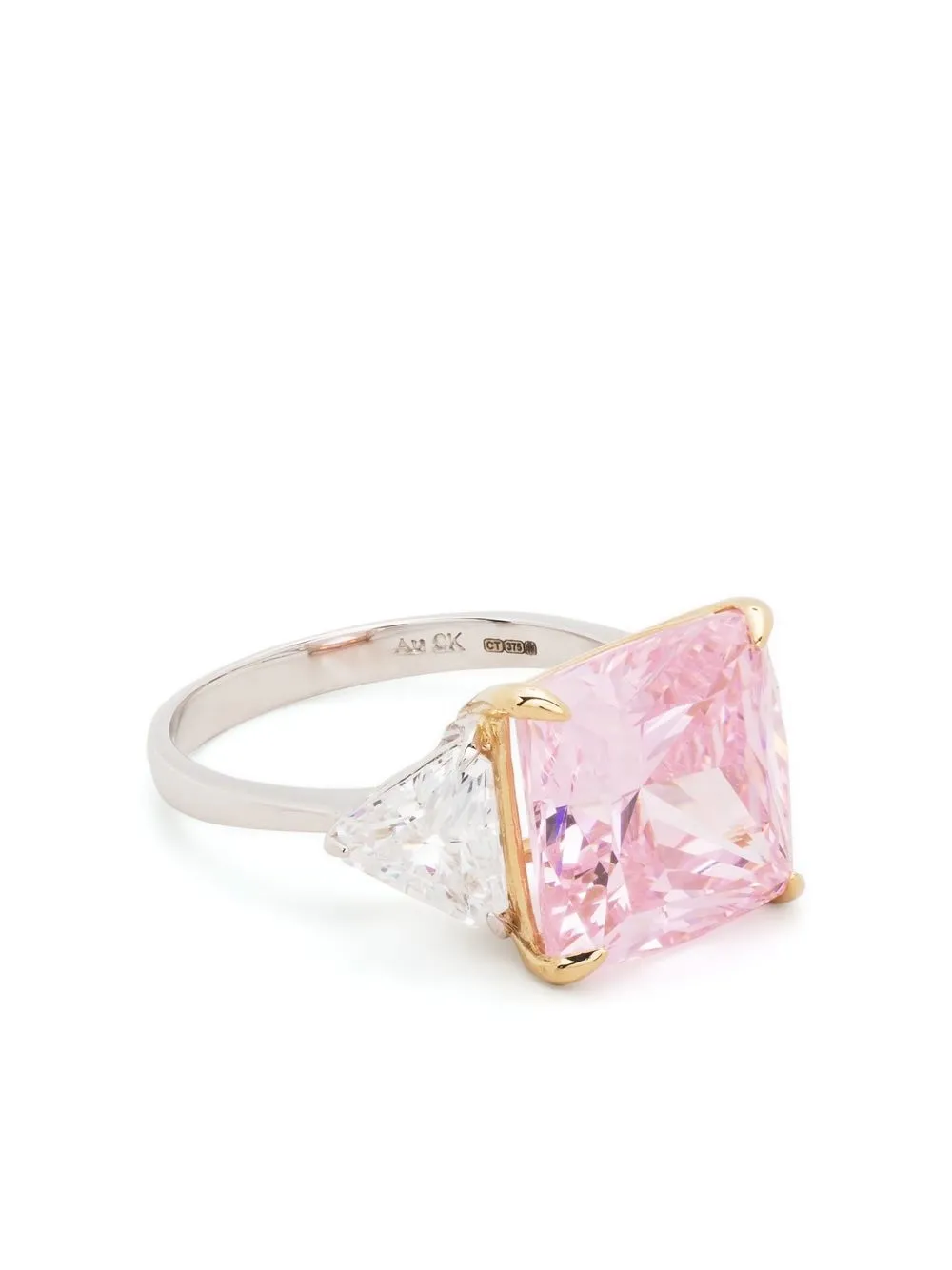 

CARAT* LONDON anillo Gemma Pink Cocktail en oro blanco de 9kt con cristales - Plateado