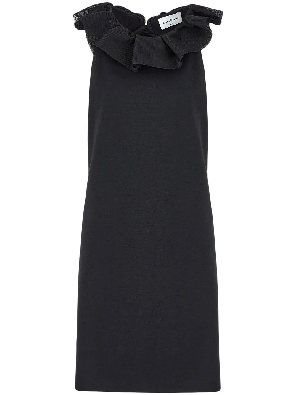 

Ferragamo ruffled-neck sleeveless dress - Black