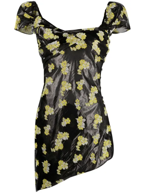 yuhan wang Midikleid mit Blumenstickerei