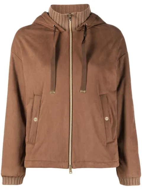 Herno layered drawstring hood jacket