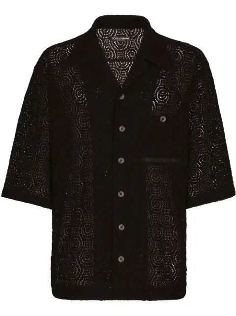 Dolce & Gabbana cordonetto-lace bowling shirt