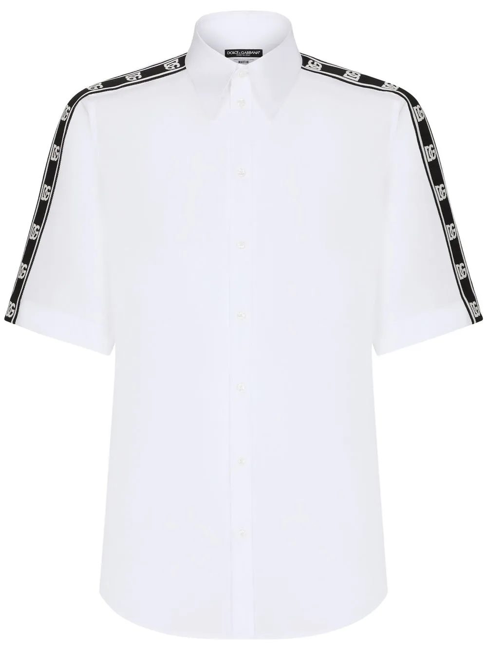 

Dolce & Gabbana camisa con franja del logo - Blanco