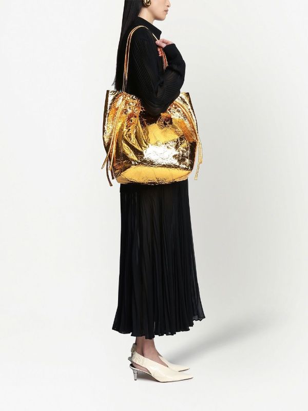 Proenza Schouler Metallic Drawstring Tote Bag Farfetch