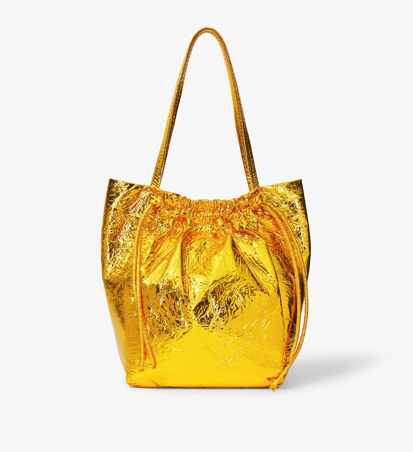 Metallic Drawstring Tote
