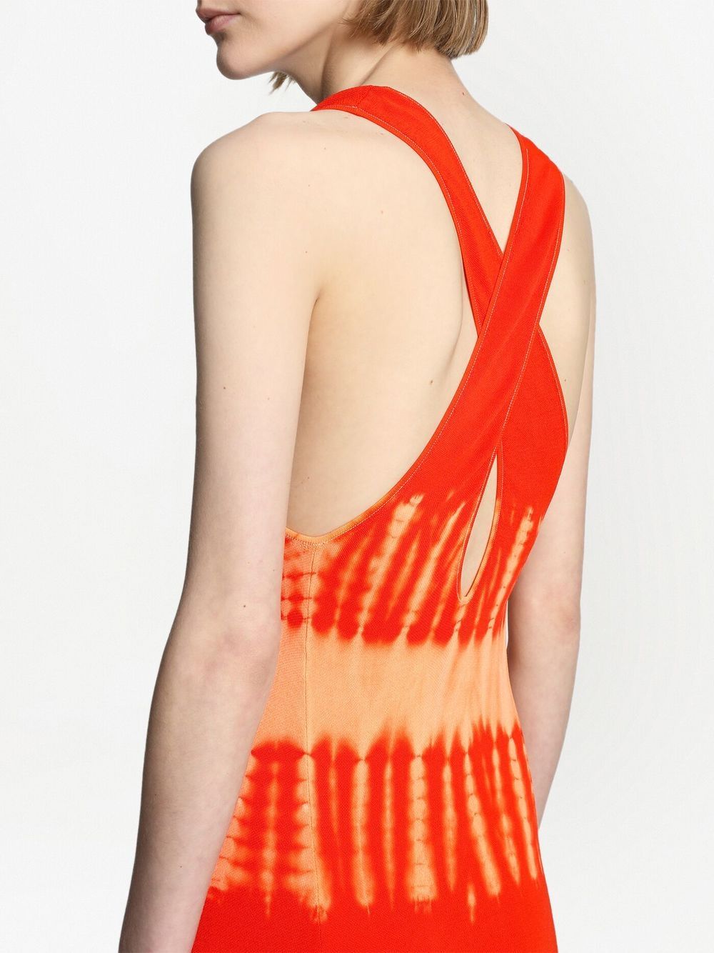 Shop Proenza Schouler Tie-dye Print Knitted Dress In Orange