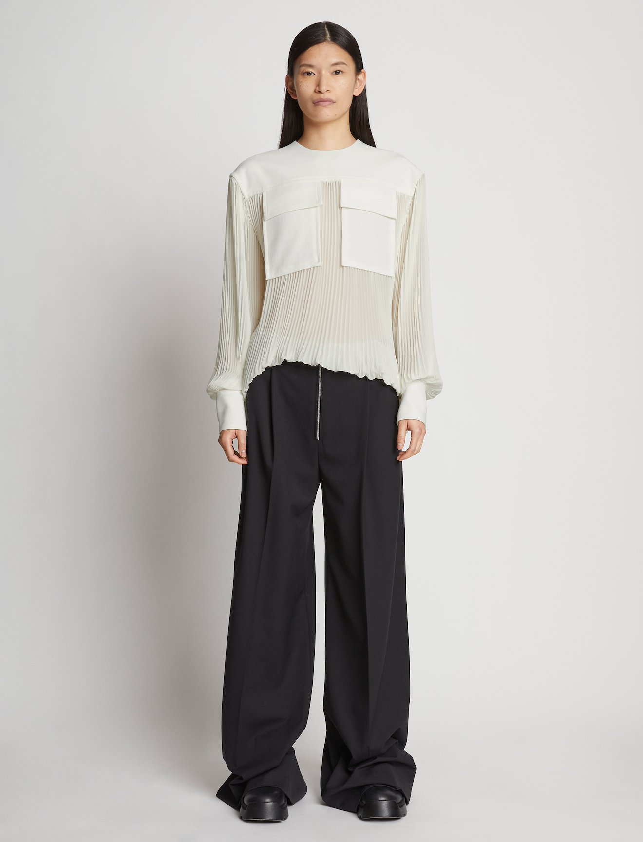 Sheer Pleated Flou Top #1