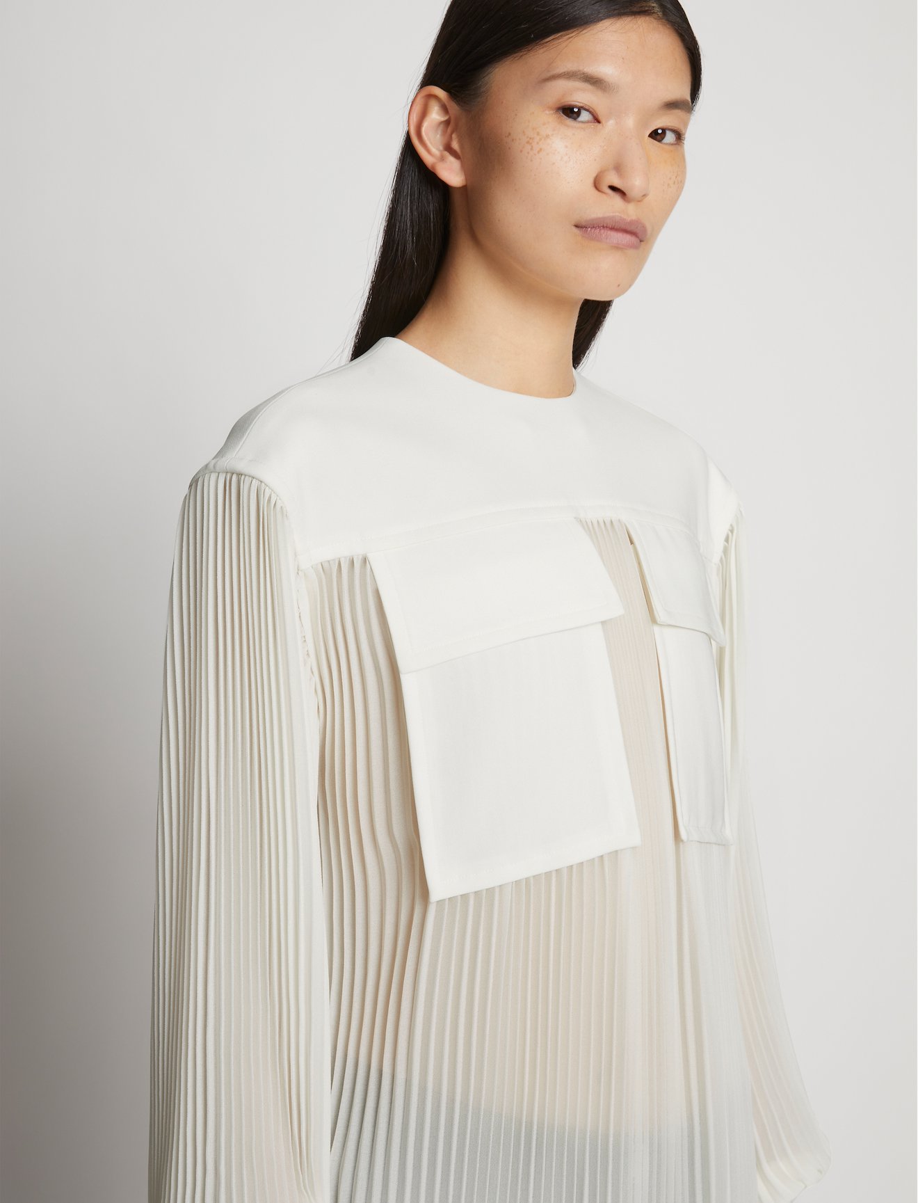 Sheer Pleated Flou Top #4