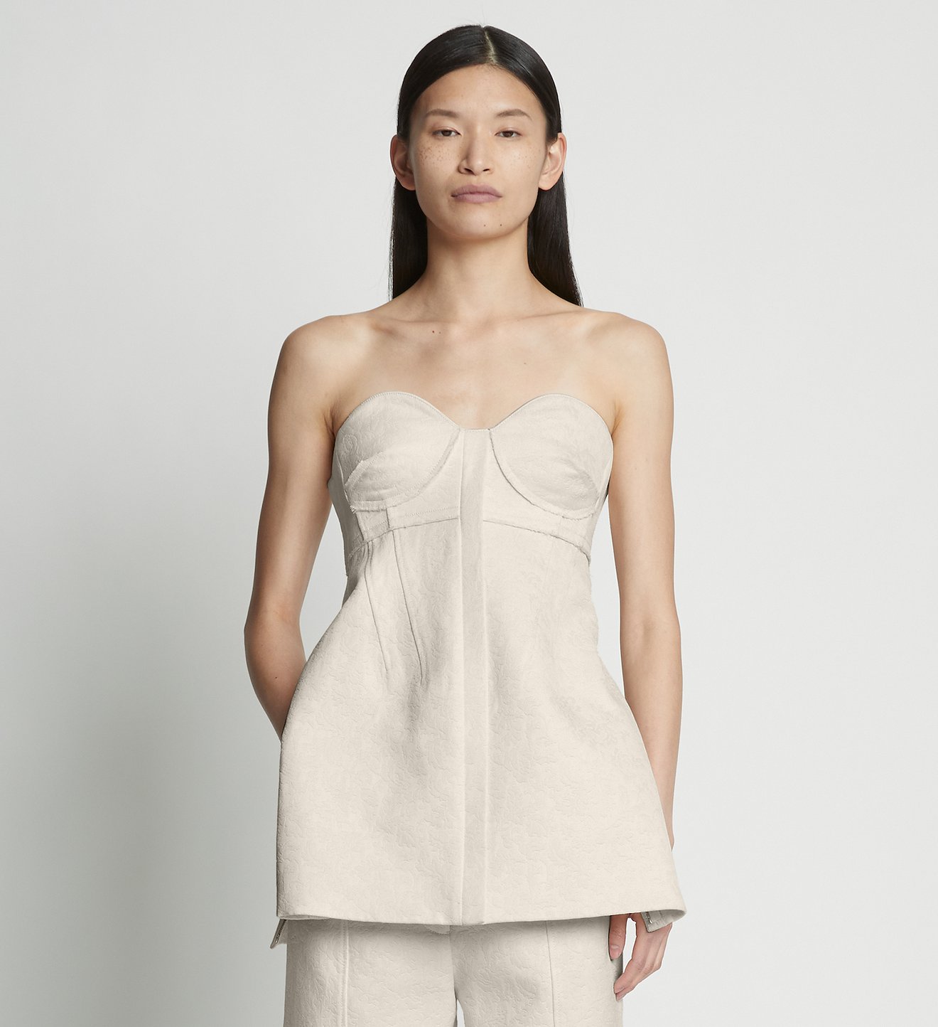 Cotton Wool Jacquard Bustier