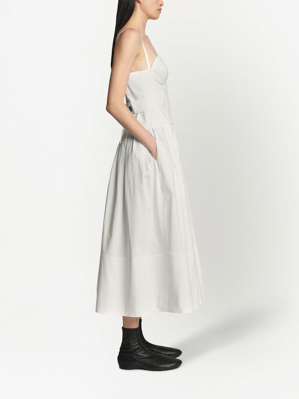 Shop Proenza Schouler Pleated Bustier Midi Dress In White