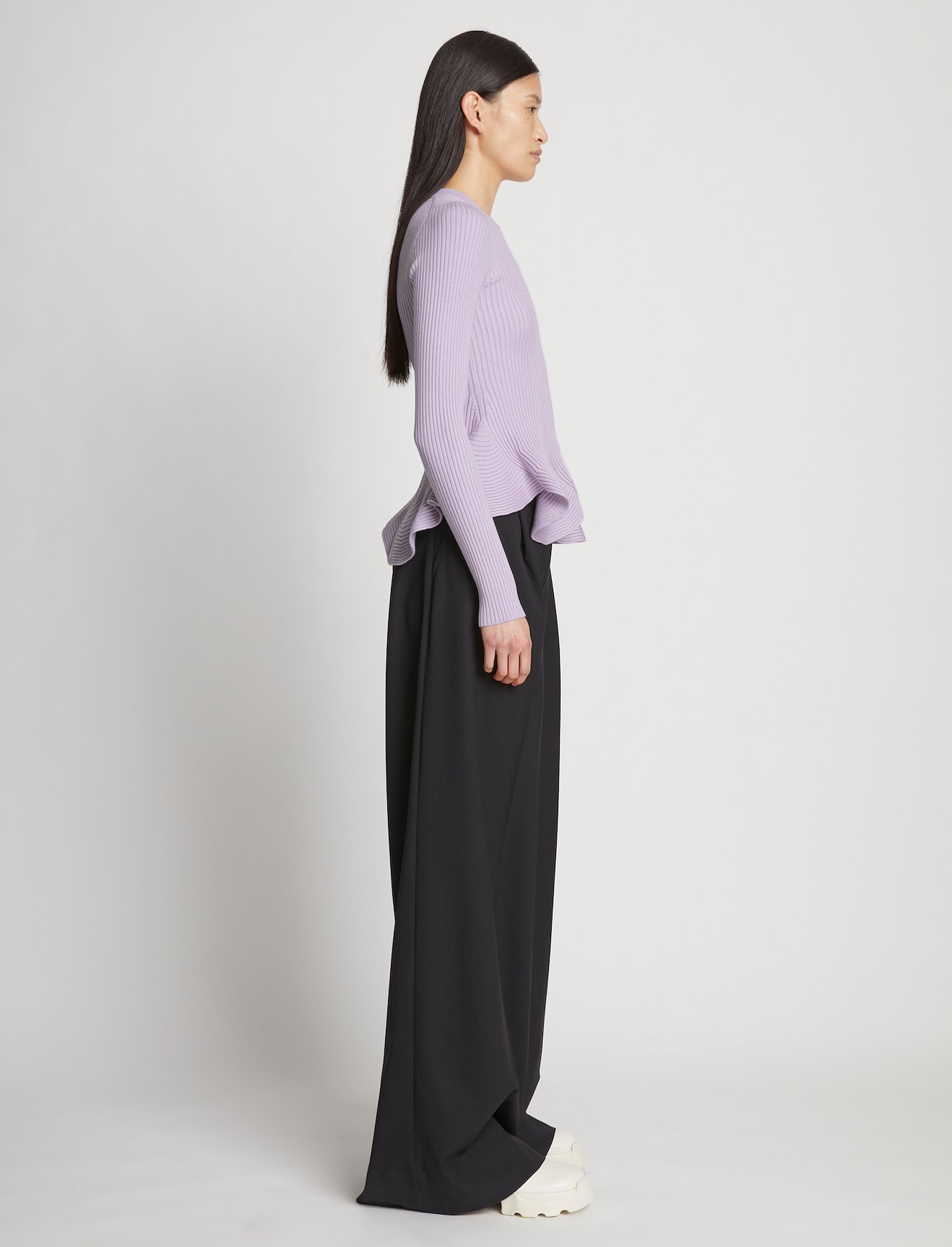 Fluted Rib Knit Peplum Sweater #2