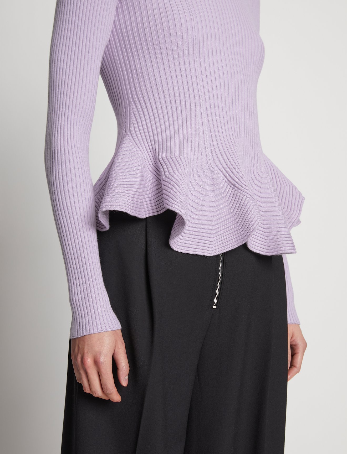 Fluted Rib Knit Peplum Sweater #4