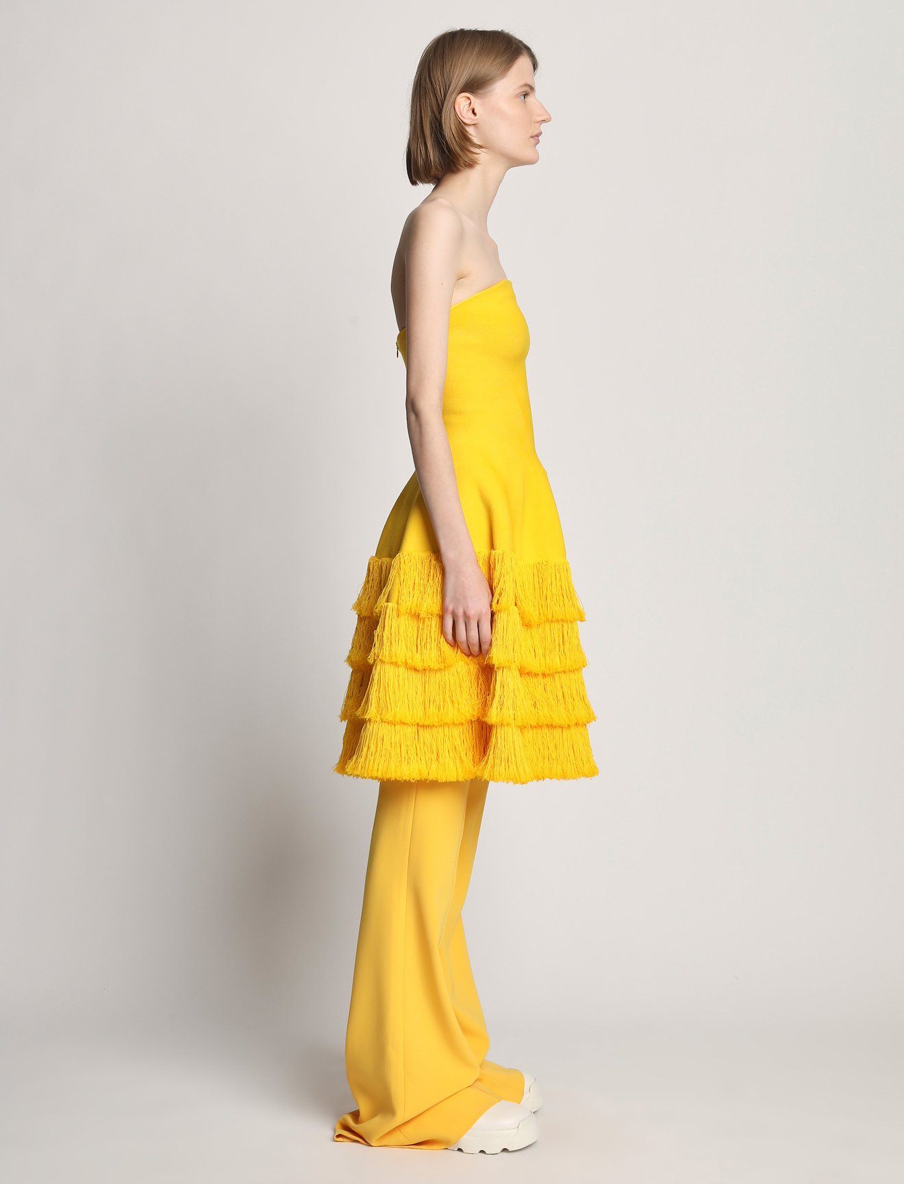 Textured Fringe Knit Sculpted Dress #1