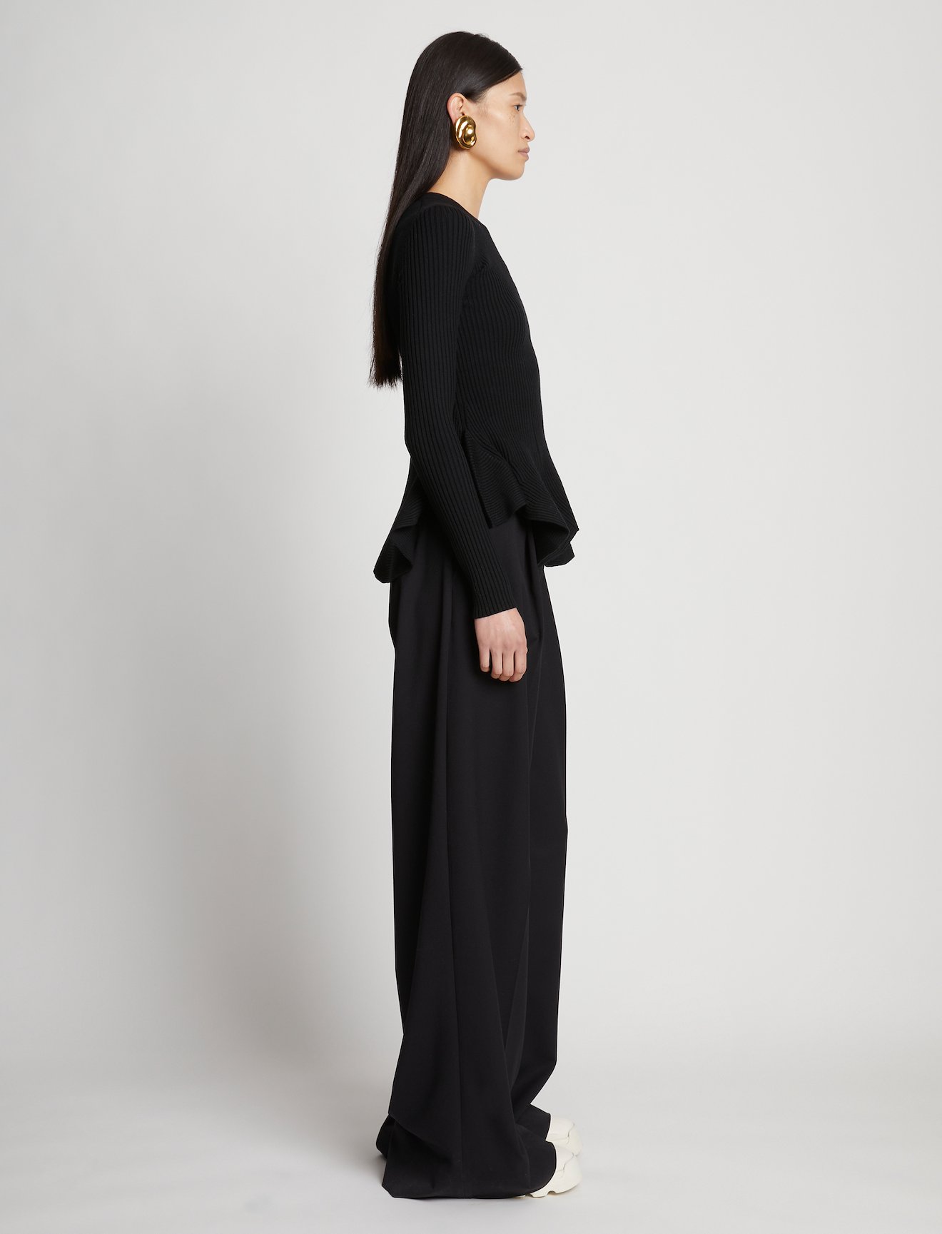 Fluted Rib Knit Peplum Sweater #2