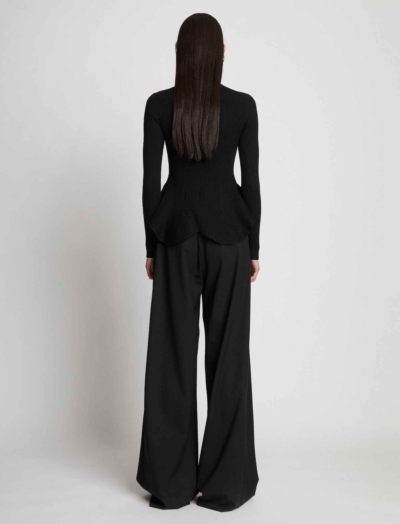 Fluted Rib Knit Peplum Sweater #3