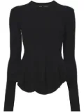 Proenza Schouler peplum-hem long-sleeved jumper - Black