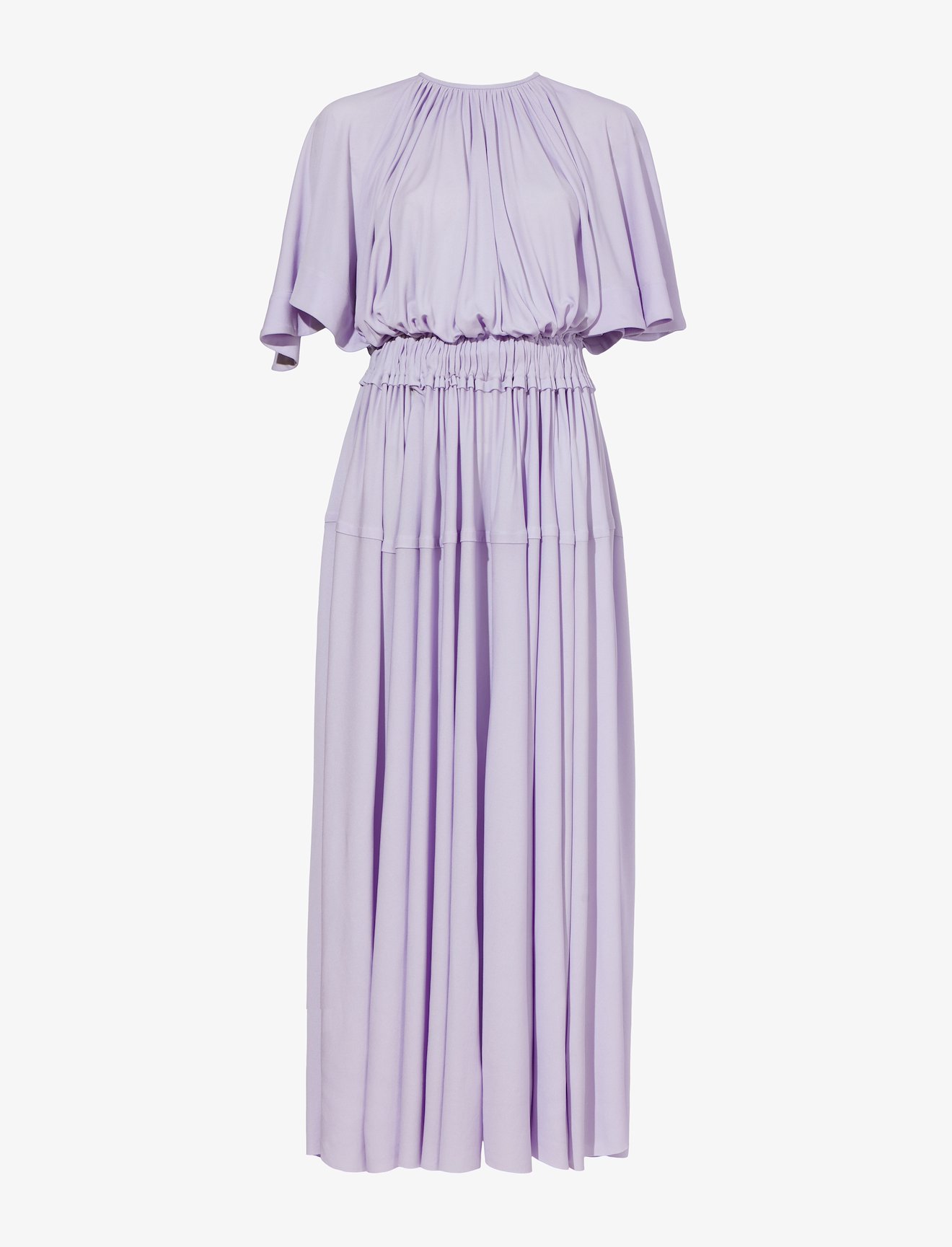 Viscose Crepe Gathered Jersey Dress #4