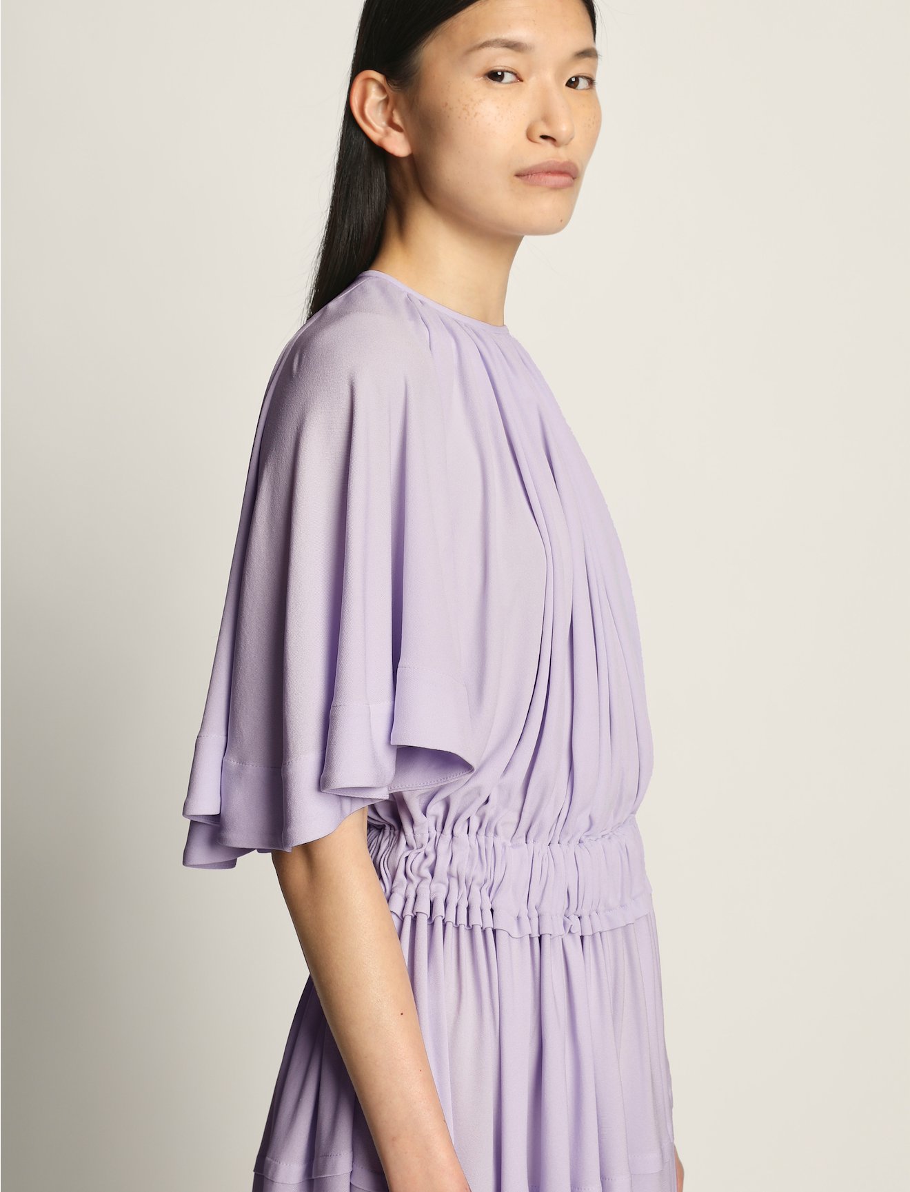 Viscose Crepe Gathered Jersey Dress #3