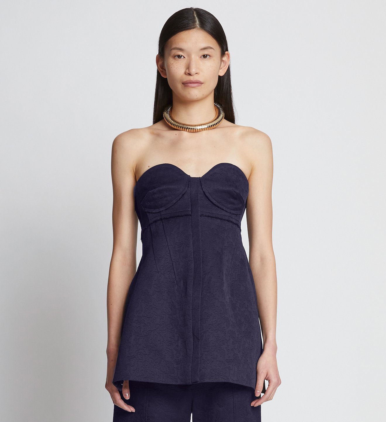 Cotton Wool Jacquard Bustier