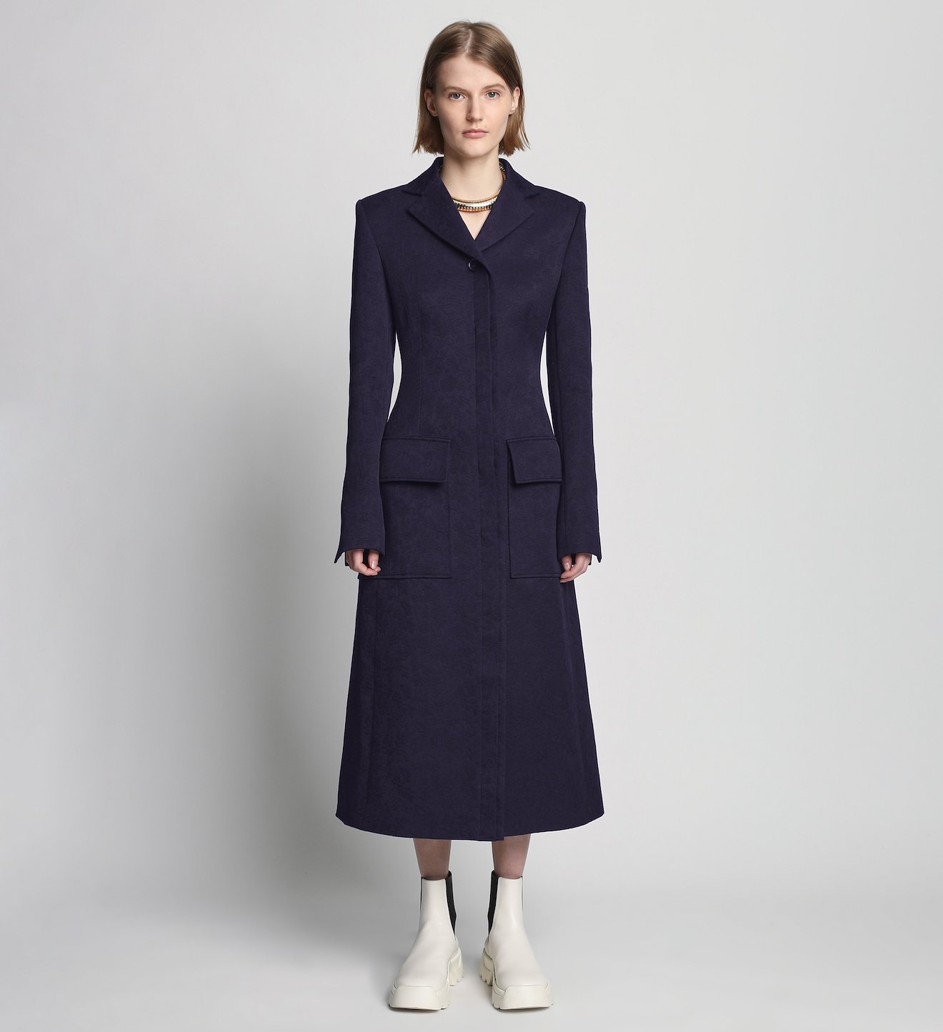 Cotton Wool Jacquard Coat