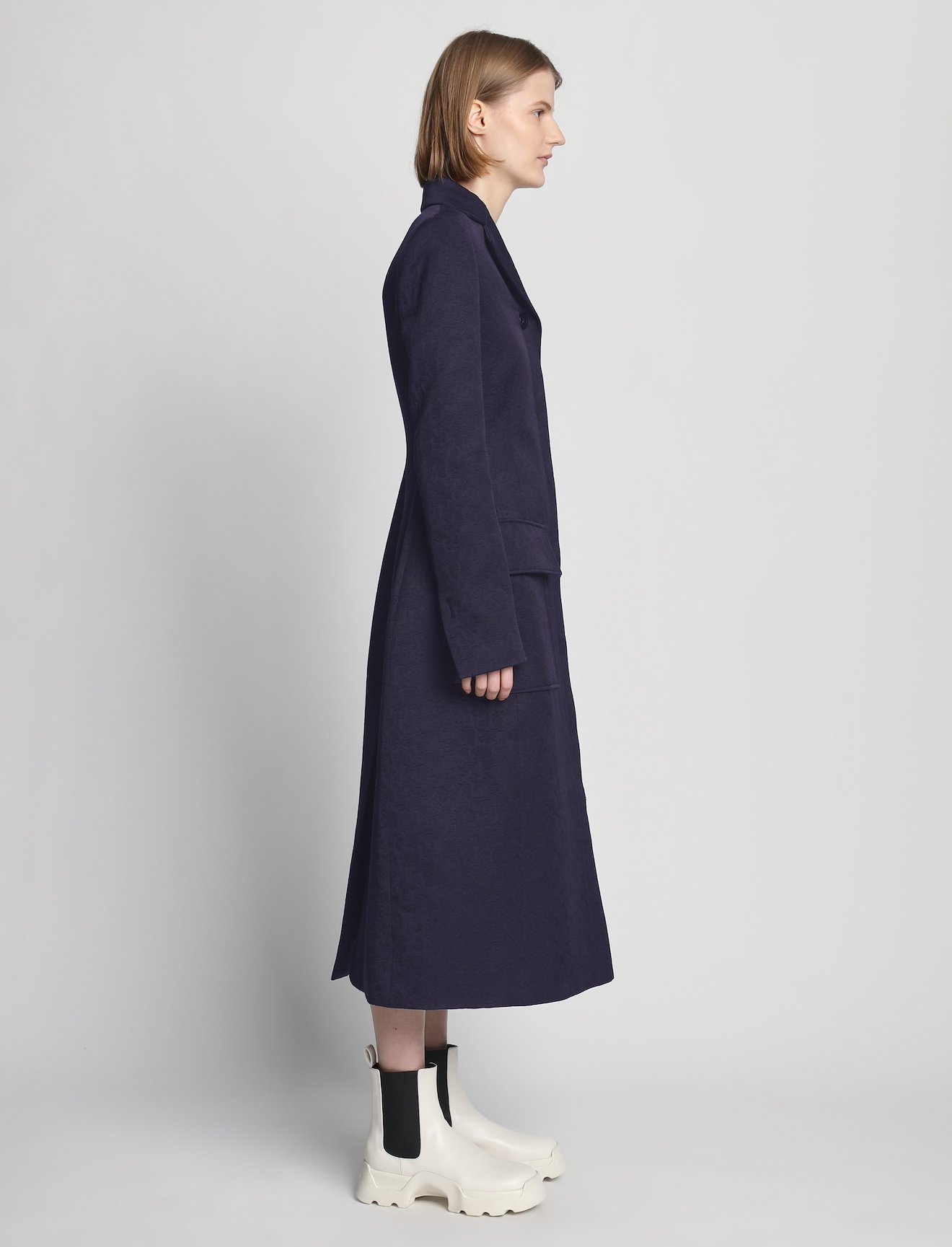 Cotton Wool Jacquard Coat #1