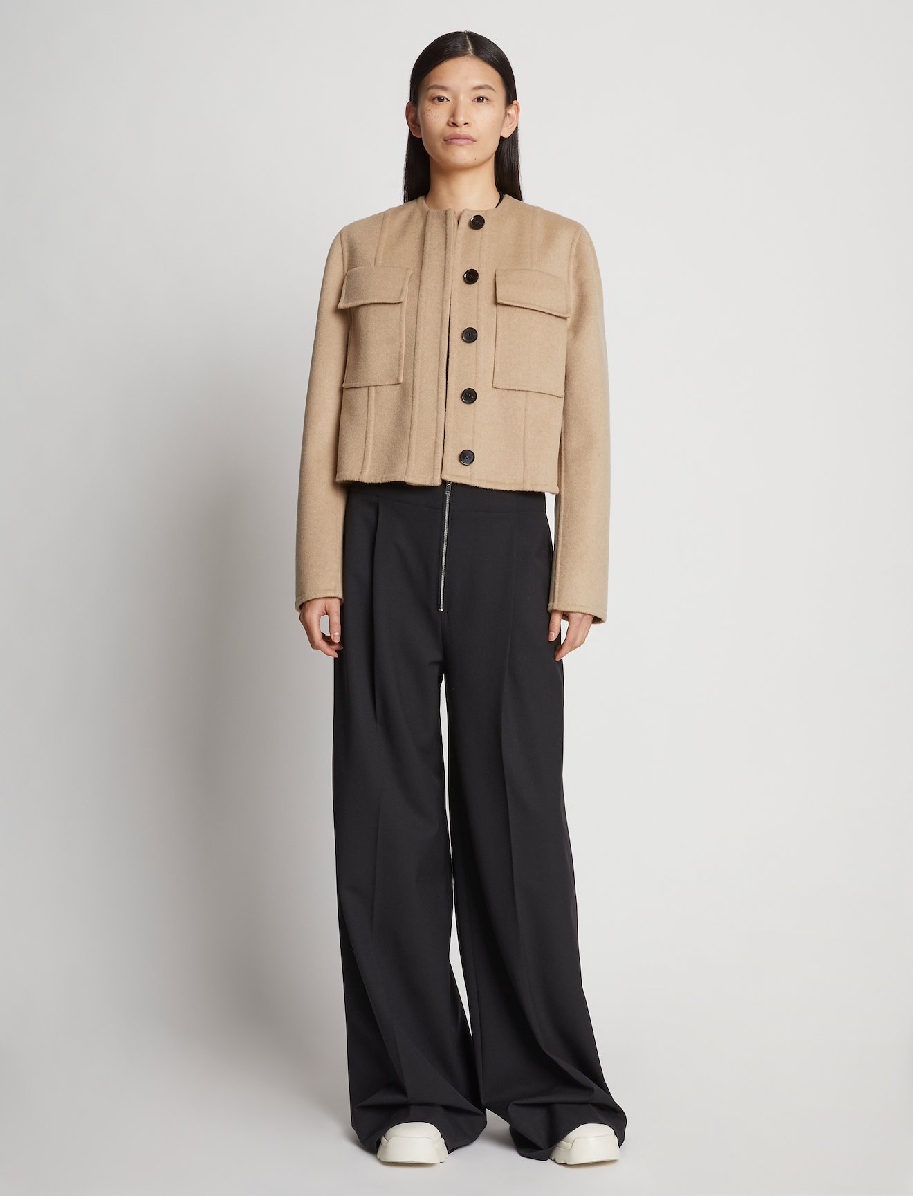 Eco Wool Double Face Crop Jacket #1
