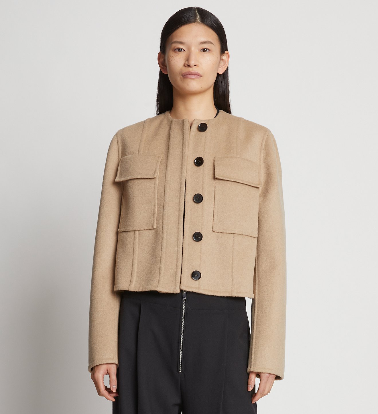 Eco Wool Double Face Crop Jacket