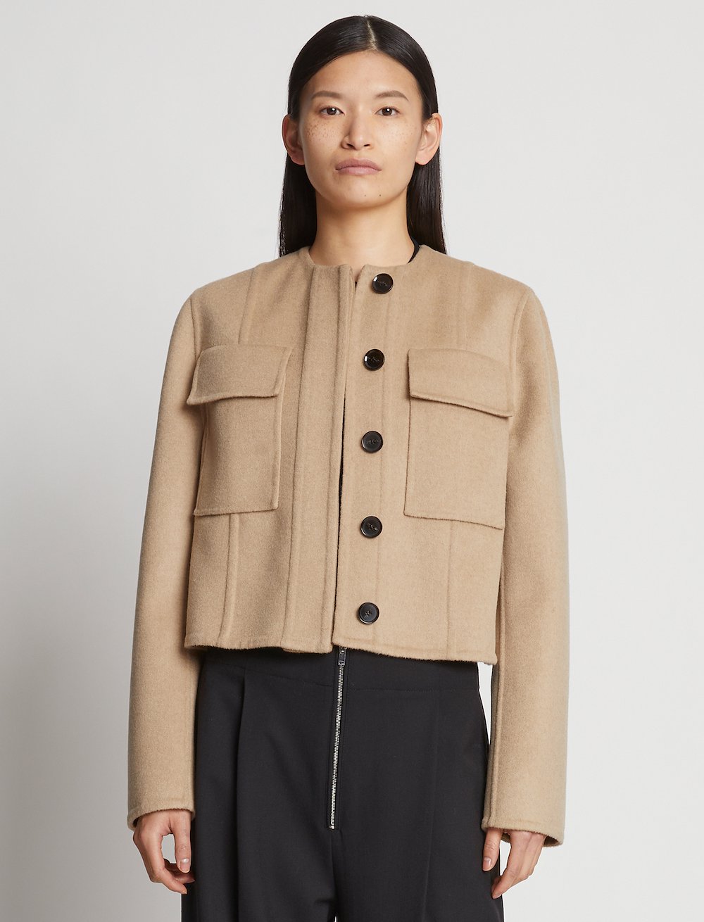 Eco Wool Double Face Crop Jacket