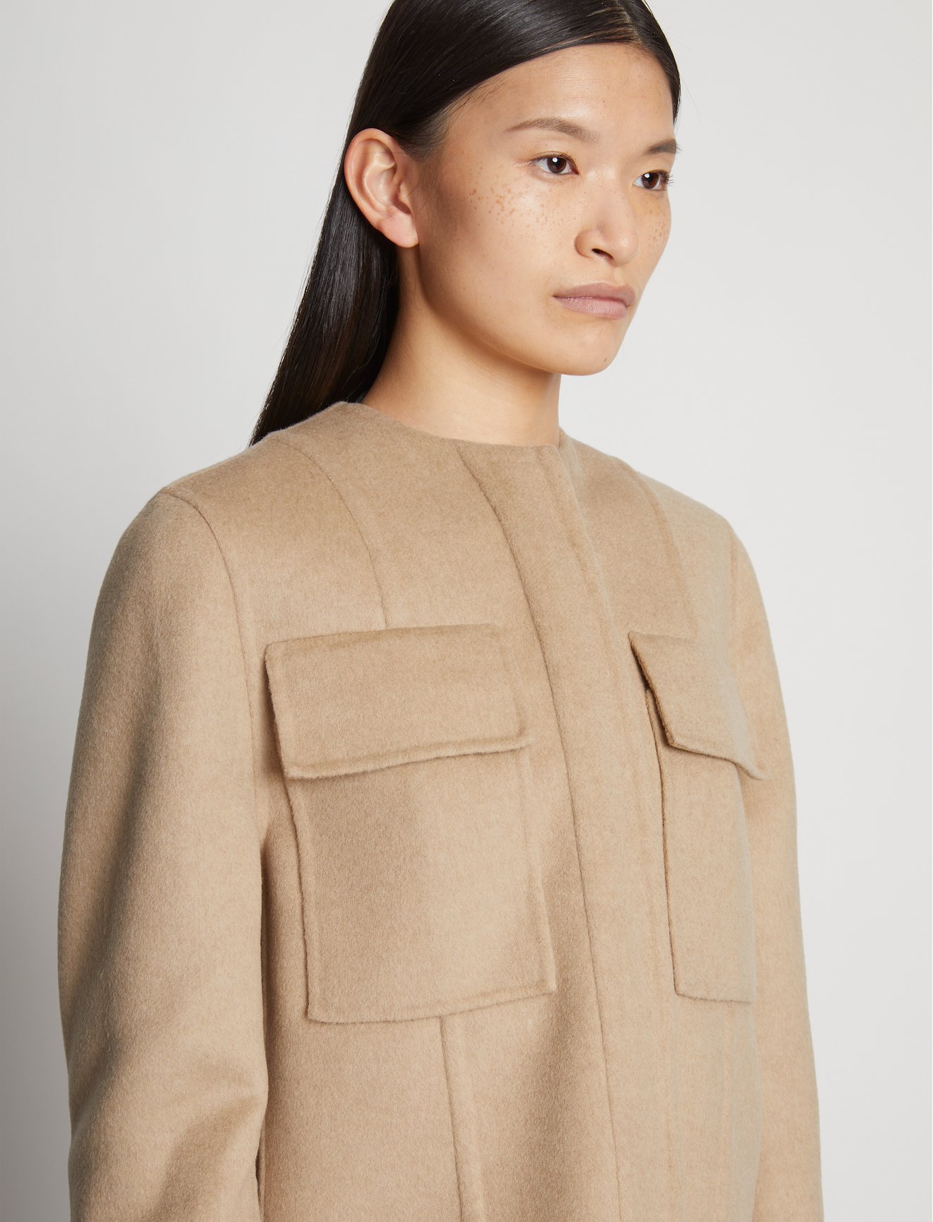 Eco Wool Double Face Crop Jacket #4