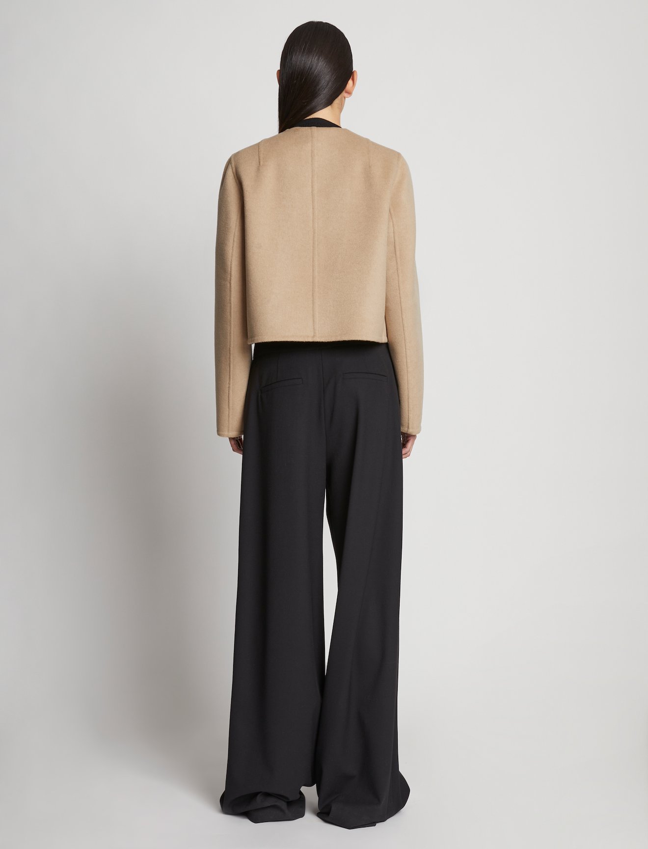 Eco Wool Double Face Crop Jacket in neutrals | Proenza Schouler