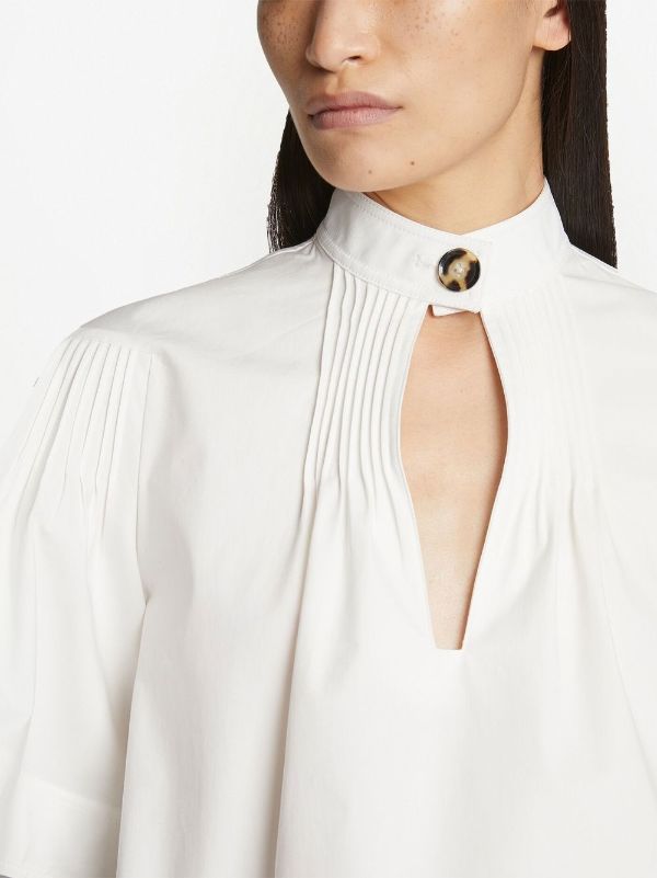 Proenza Schouler pintuck detail Flared Blouse Farfetch