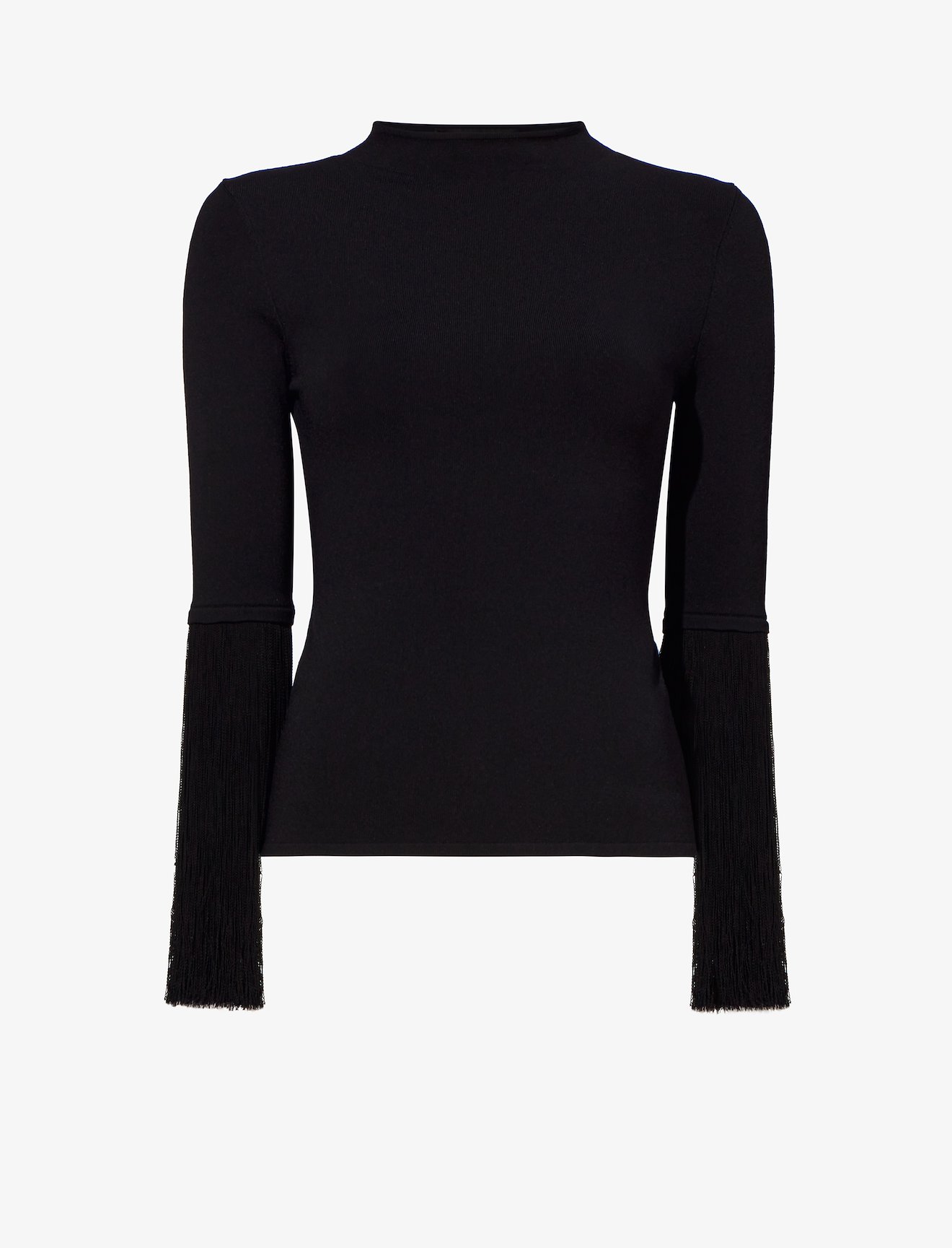 Matte Viscose Knit Fringe Sweater #5