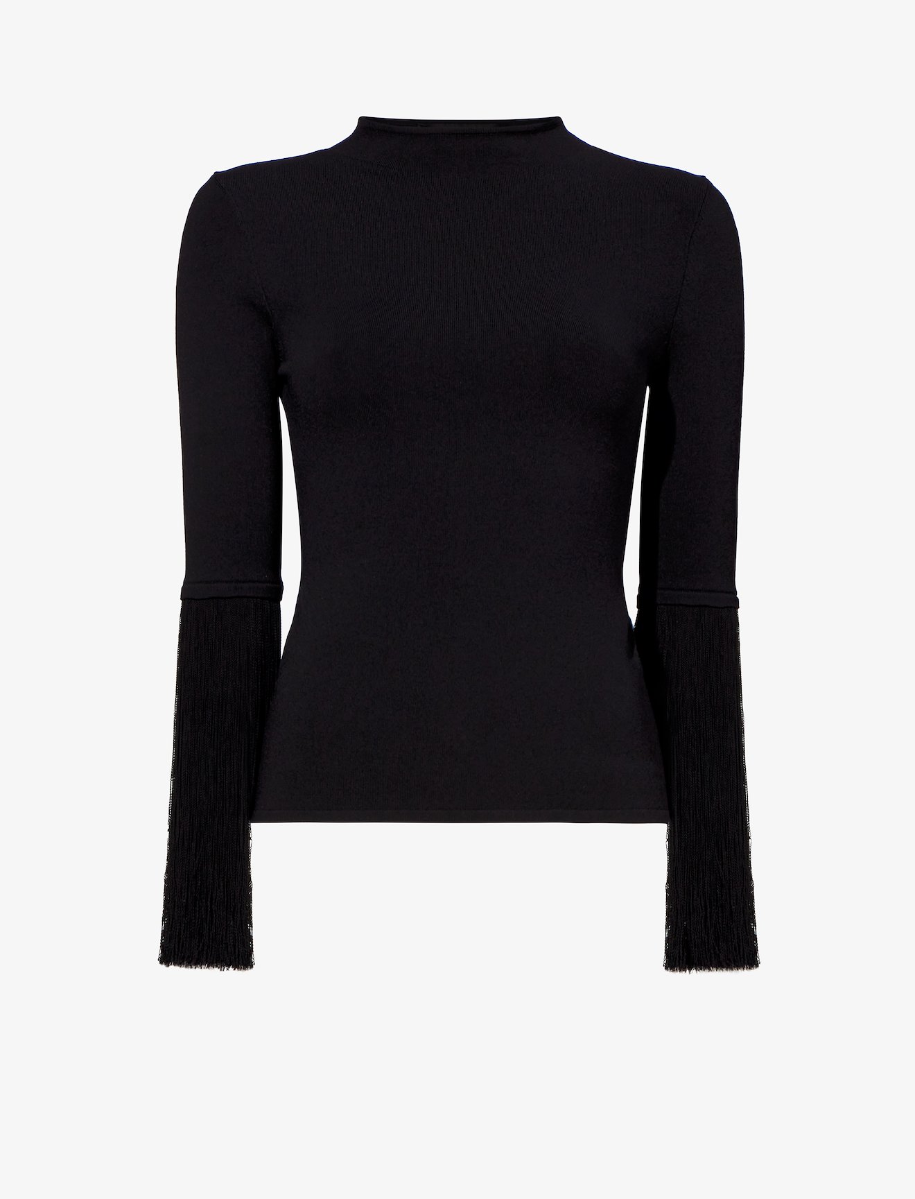 Matte Viscose Knit Fringe Sweater #5