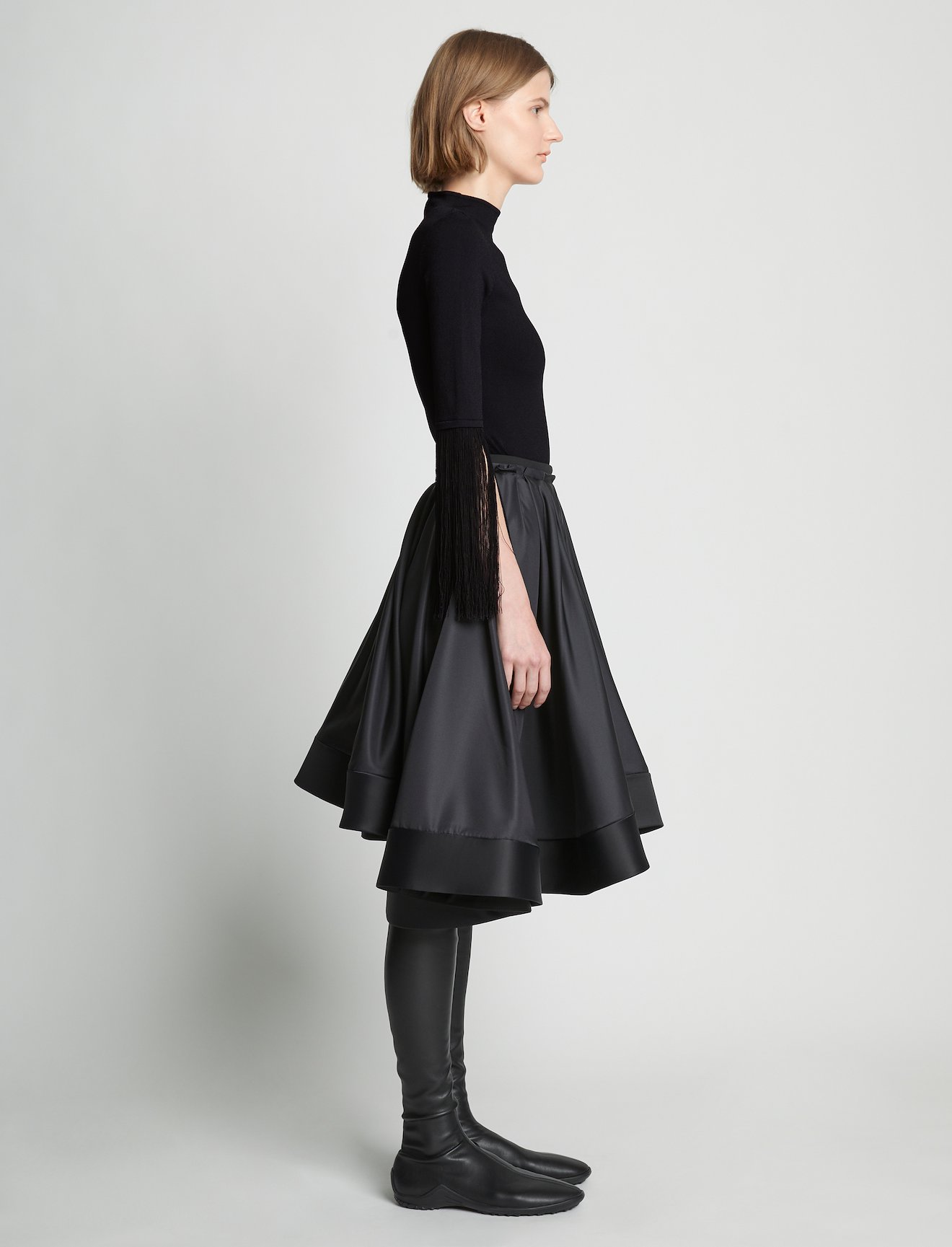 Matte Viscose Knit Fringe Sweater #2