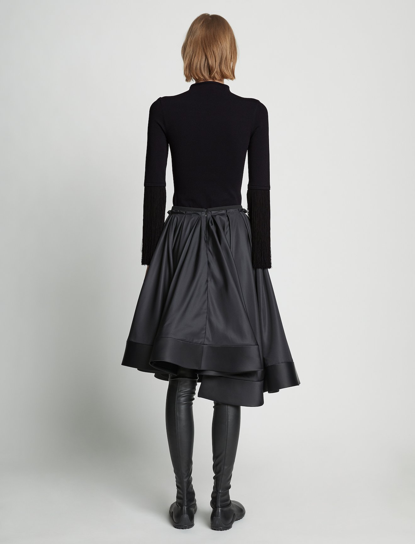 Matte Viscose Knit Fringe Sweater #3