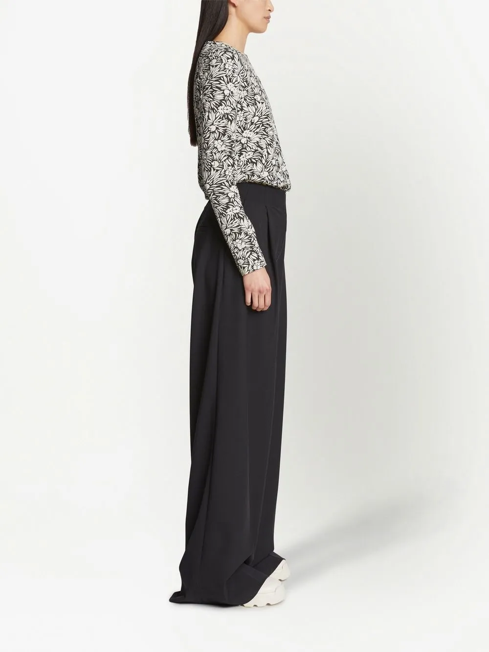 PROENZA SCHOULER FLORAL-PRINT LONG-SLEEVED T-SHIRT