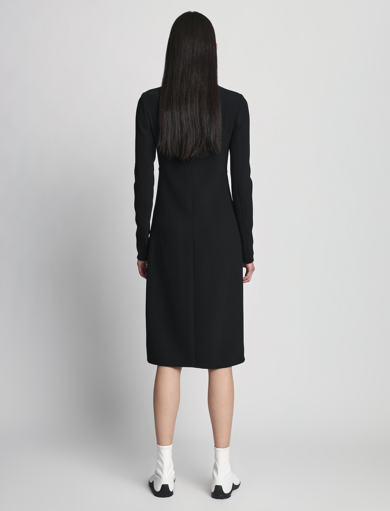 Bi-stretch Crepe and Leather Dress #2