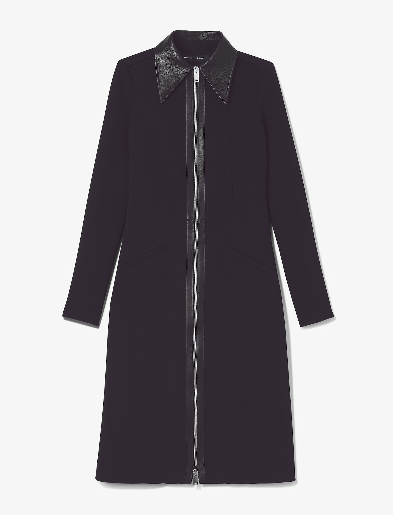Bi-stretch Crepe and Leather Dress #4