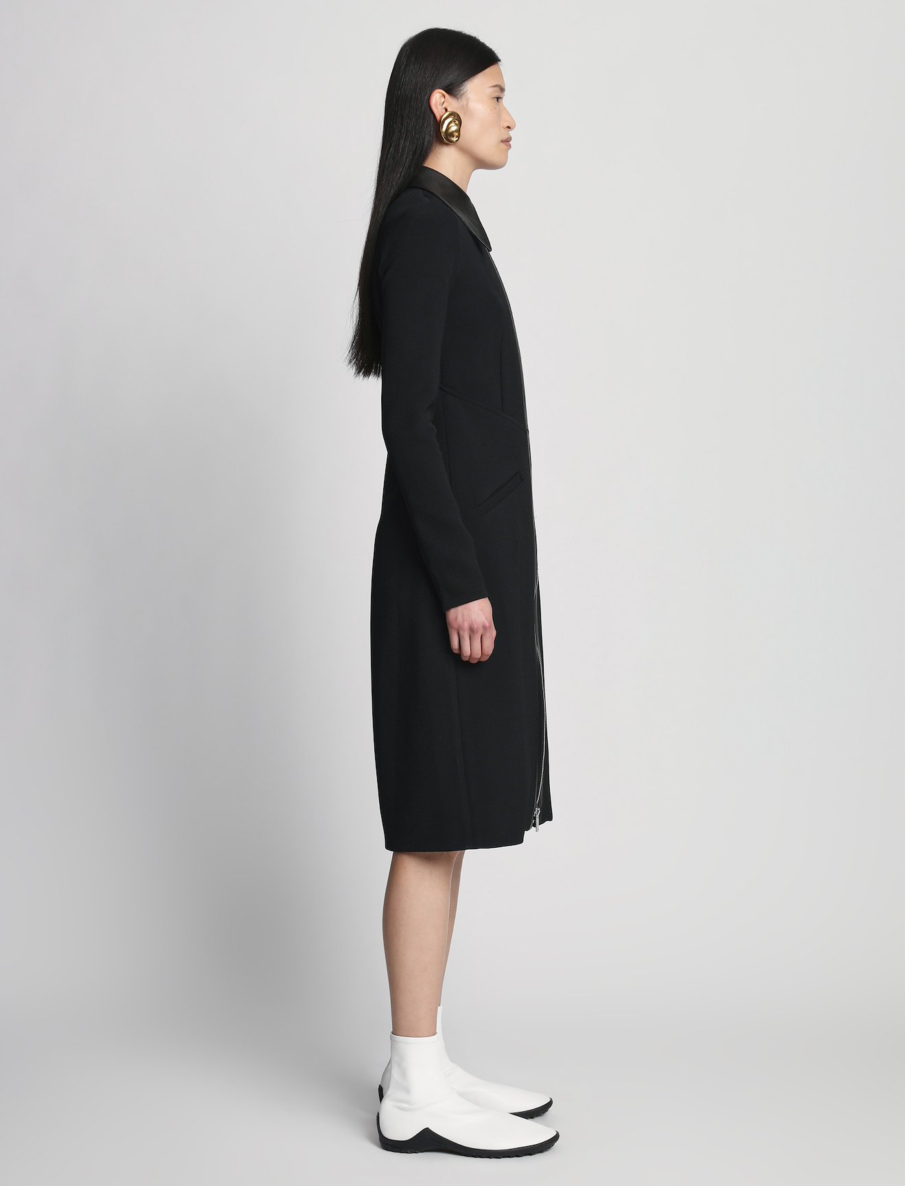 Bi-stretch Crepe and Leather Dress #1
