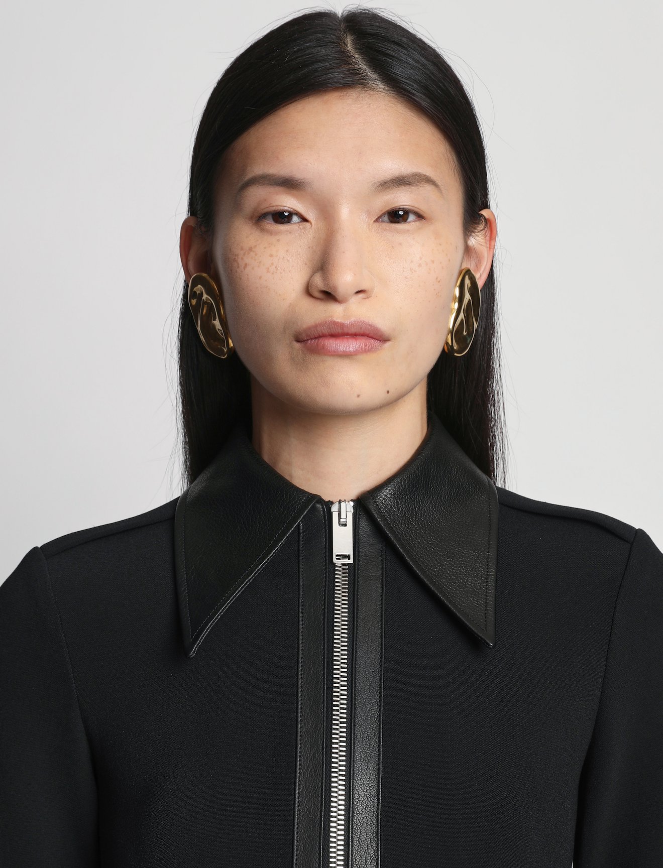 Bi-stretch Crepe and Leather Dress #3