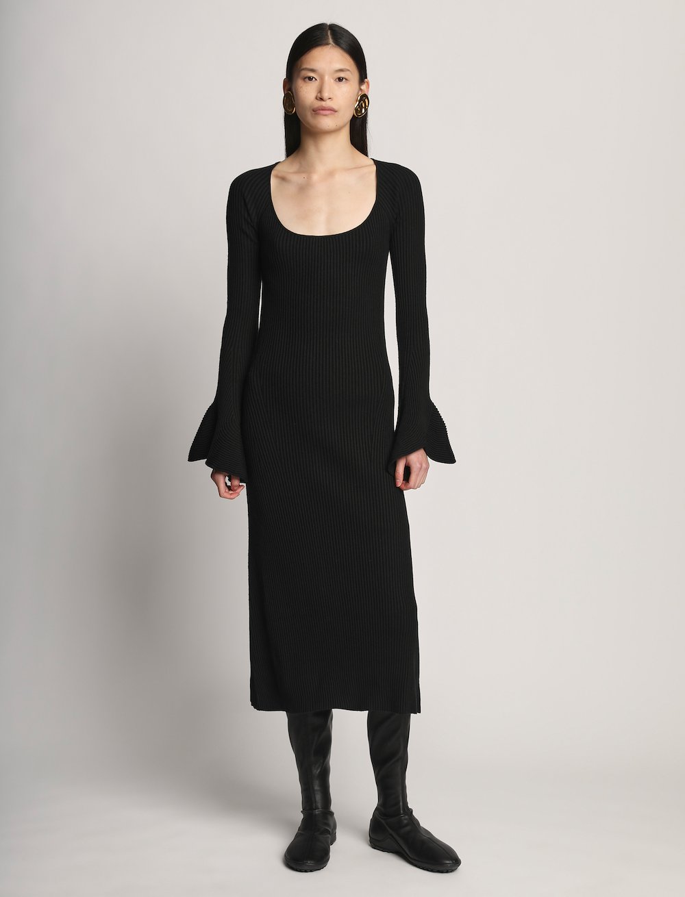 Fluted Rib Knit Dress