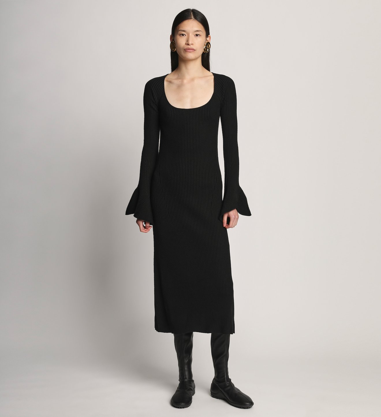 Fluted Rib Knit Dress