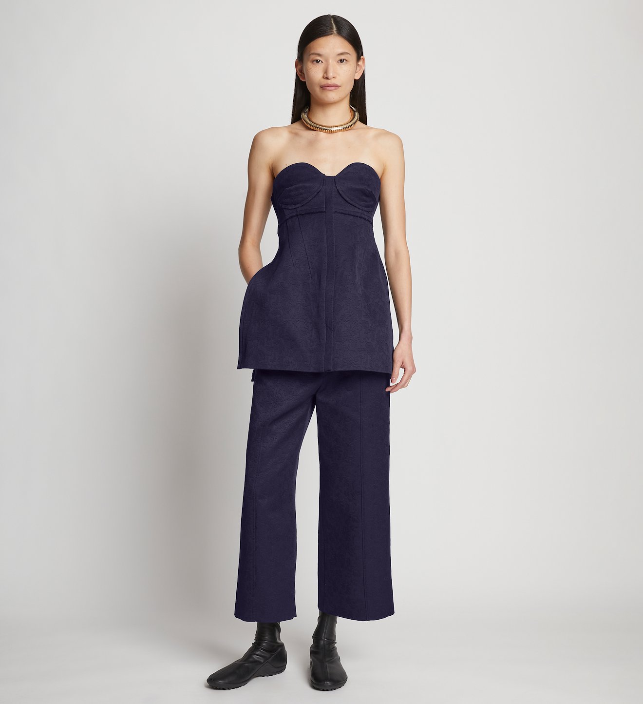 Cotton Wool Jacquard Pants