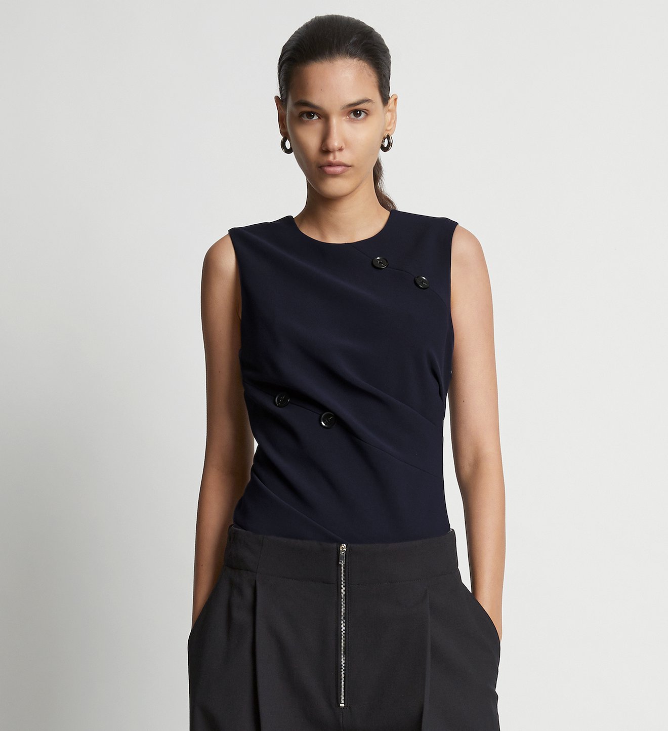 Matte Viscose Crepe Spiral Top