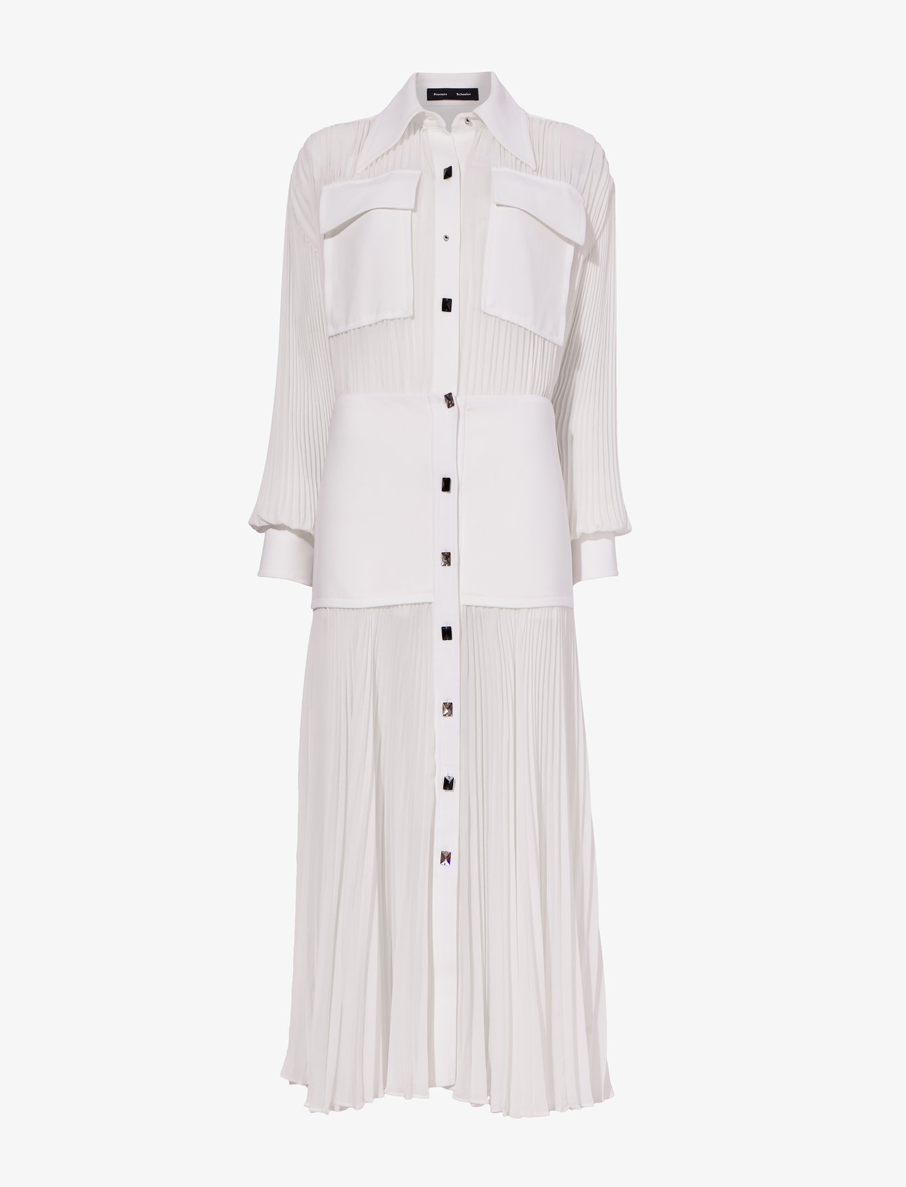 Sheer Pleat Shirt Dress #4