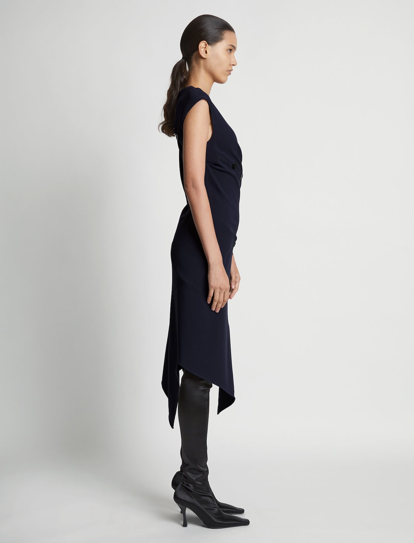 Matte Viscose Crepe Spiral Dress #1