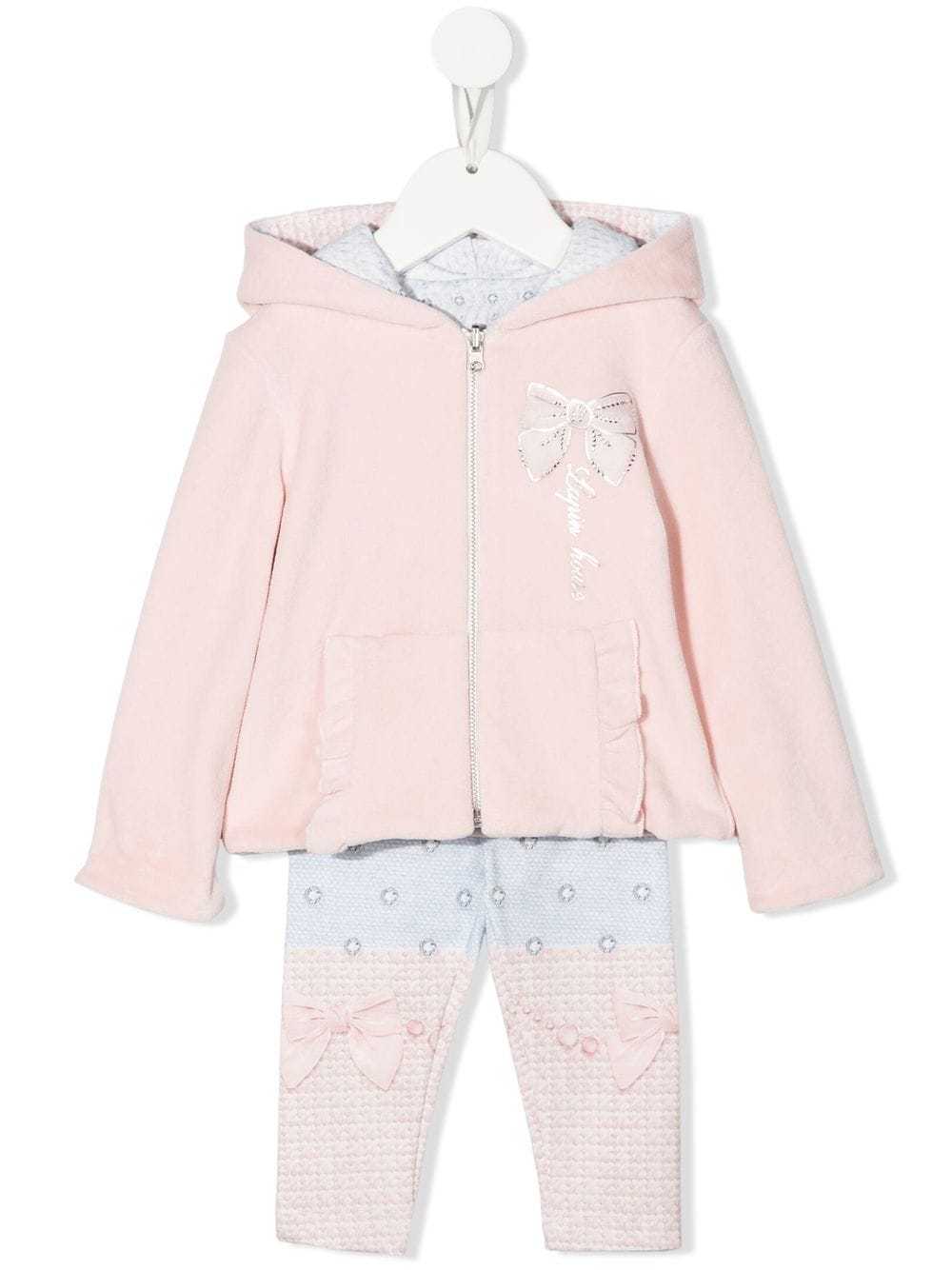 Lapin House Babies' Ruffle-trimmed Tracksuit Set In Pink