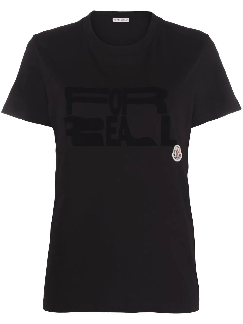 

Moncler slogan-print cotton T-shirt - Black