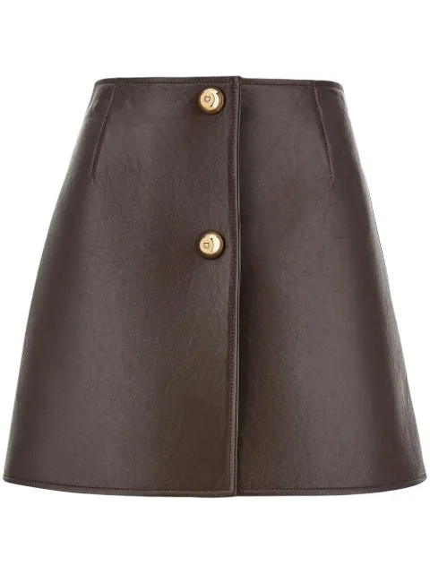 Ferragamo A-line leather mini skirt