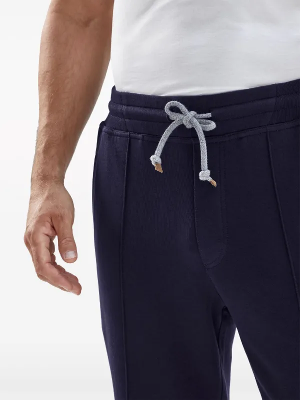 Brunello Cucinelli Drawstring slim fit Track Pants Blue FARFETCH AE