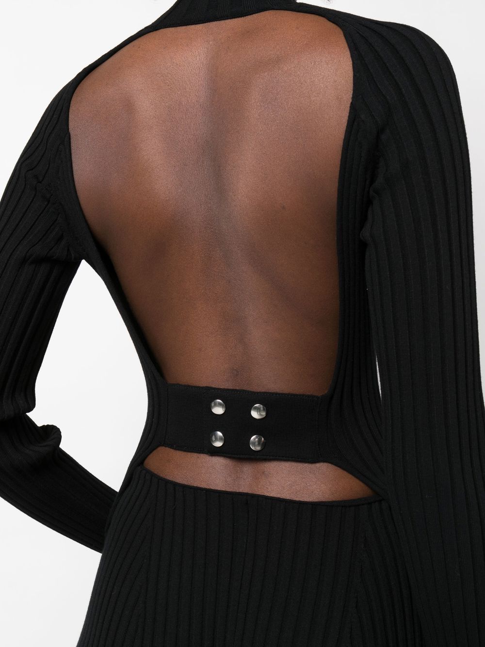 Shop Kwaidan Editions 70s Ribbed Open-back Top In Black
